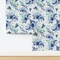 Watercolor Birds Blue Green Purple Floral Hummingbird Botanical Custom Removable Wallpaper by Spoonflower Peel & Stick Wallpaper 2FT Wide